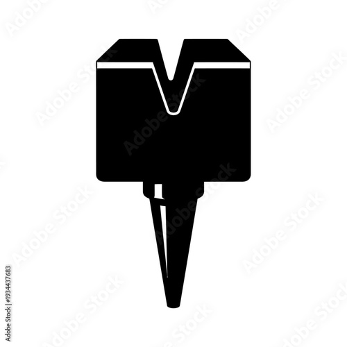 Jeweler Bench Pin Wooden Wedge Black Vector Silhouette for Workbench Precision Crafting and Metal Modification