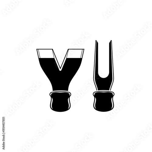 Leather Edge Beveler Grooving Tool Black Vector Silhouette Representing Leathercraft Instruments and Precise Trimming