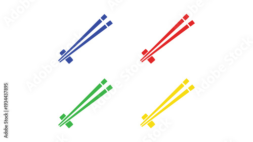 Four colorful diagonal arrows with different styles and colors on a plain background