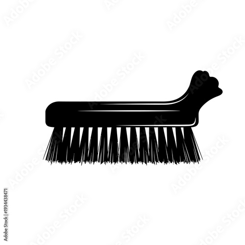 Parts Washing Brush Silhouette for Degreasing Tools, Industrial Cleaning Maintenance Concept