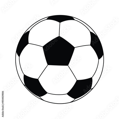 Classic black and white soccer ball illustration on a clean white background
