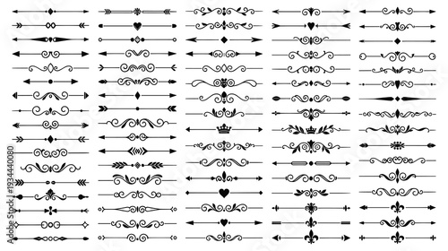 Collection of decorative dividers and borders for design elements