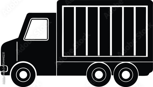 commercial cargo truck silhouette icon