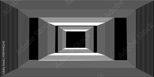 Empty futuristic digital box room grey-black background with white grid space line color surface. Network cyber technology. banner, cover, terrain, sci-fi, wireframe, and related to background.