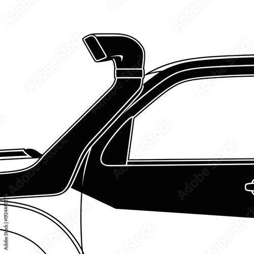 Snorkel Air Intake Silhouette for Off-Road Vehicles and Extreme Terrain Exploration