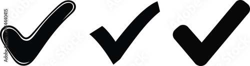 Three black checkmark symbols on a white background