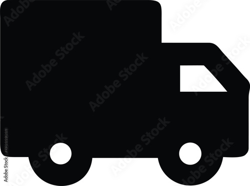 delivery truck icon flat black silhouette