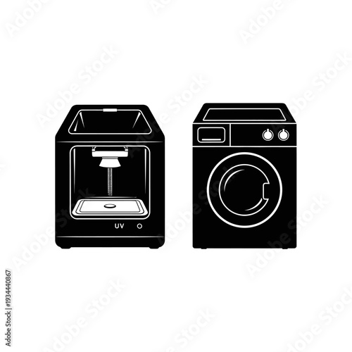 UV Curing Station Resin Silhouette for Post Processing and 3D Printing Concepts