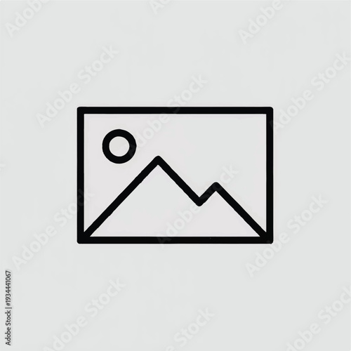 photo frame mountain line minimal icon