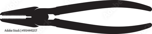 Pliers Tool Silhouette Black Icon Vector Illustration