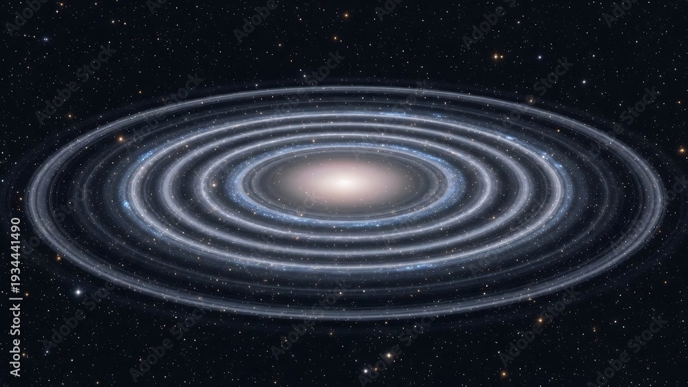 Fototapeta premium Majestic Concentric Ring Galaxy with Bright Core in Deep Starry Space