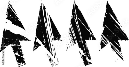 Grunge paper airplanes set distressed flying origami paper planes, vintage ink vector elements