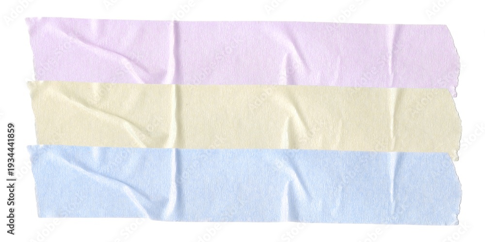 Obraz premium Colorful crumpled paper strips texture, pastel wrinkled paper background isolated for creative design, collage, banner, and abstract layout.