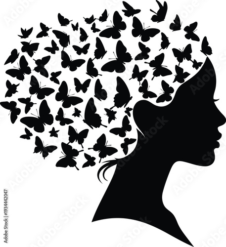 Butterfly effect silhouette for a women, womens day special 