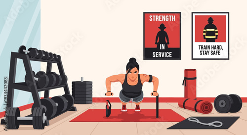 Woman performing a challenging workout routine with determination.