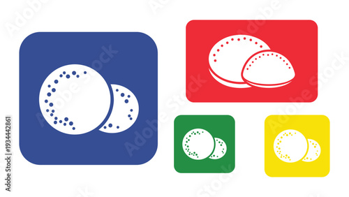 Colorful icons featuring abstract representations of a pair of kidneys and a heart