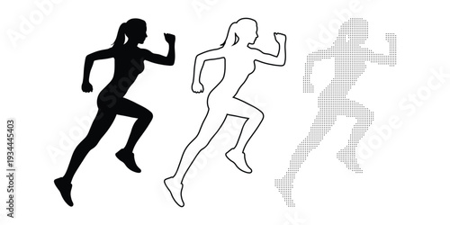 woman, running,