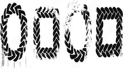 grunge laurel wreath frames set distressed award and victory border vector designs in black ink