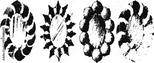 vintage ornate oval frames with floral and leaf decorative patterns in black silhouette