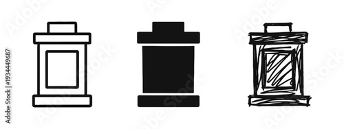 Battery energy level icon set, Power cell indicator symbol, Rechargeable electric device vector illustration.