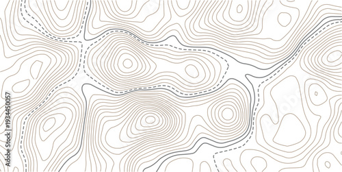 Abstract pattern with lines seamless pattern and topography. Modern design with White background with topographic wavy pattern design.paper texture Imitation of a geographical map shades.