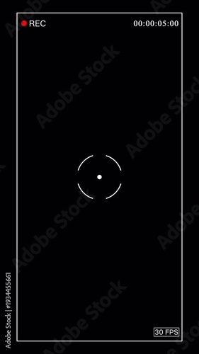 Wallpaper Mural Camera Recording Screen Overlay With Alpha Channel. Camcorder Video Camera Interface Display Black Background. Vertical Video Torontodigital.ca