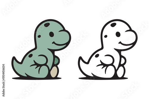 Cute baby dinosaur character mascot vector illustration