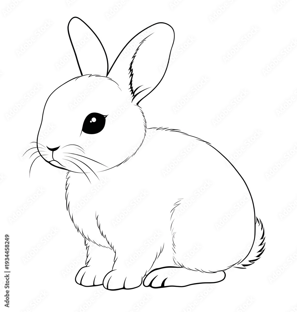 Obraz premium A cute bunny coloring page.