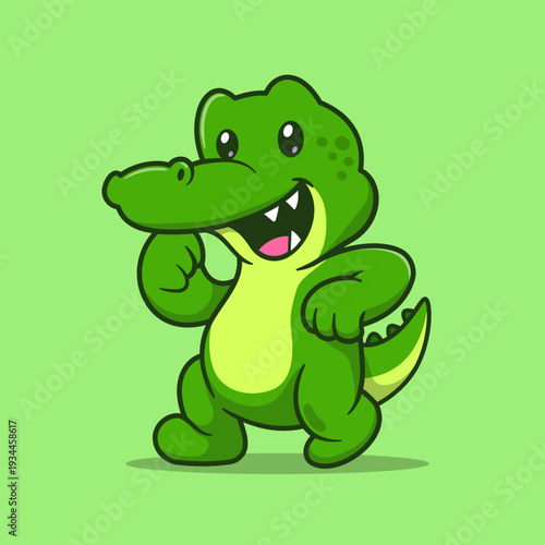 Cute Crocodile Dancing Cartoon 