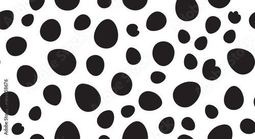 Black spots on white background abstract pattern design element