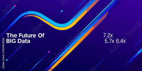 Abstract colorful waves and text promoting big data analytics