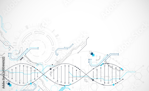Scientific and technological background. Abstract image of DNA molecule. Vector illustration.
