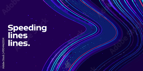 Abstract flowing lines with vibrant colors and a dark background