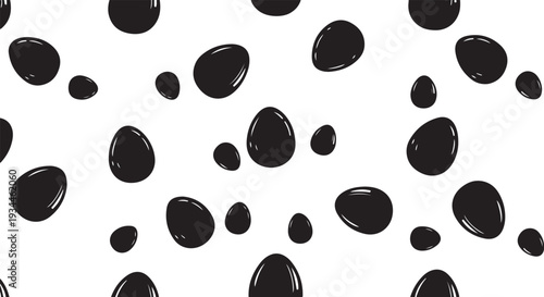 Black spots on white background abstract pattern design element