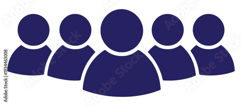 Group of People Icon Vector – Team Community Social Network Silhouette Symbol