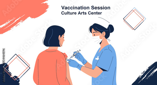 Nurse Administering Vaccine to Patient at Vaccination Session
