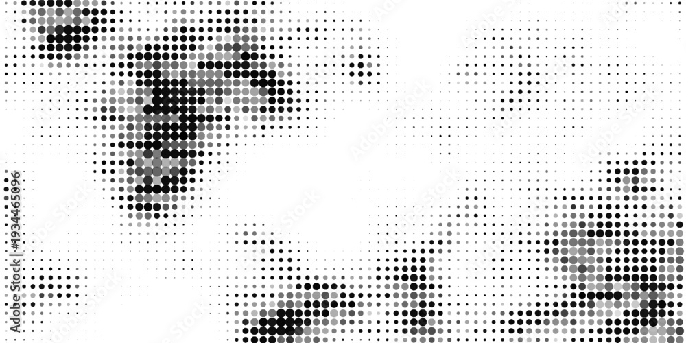 Fototapeta premium halftones background. Distress Dirty Damaged Spotted Circles. Monochrome overlay Dots Texture . Grunge Effect. Digital point design illustration design eps10.