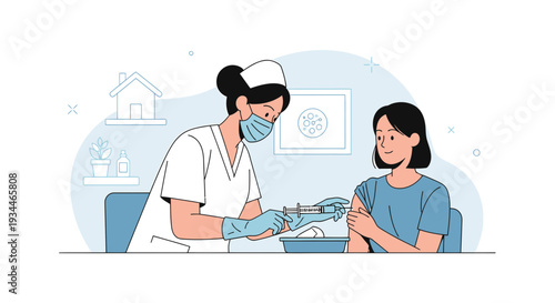 Nurse Administering Vaccine to Patient