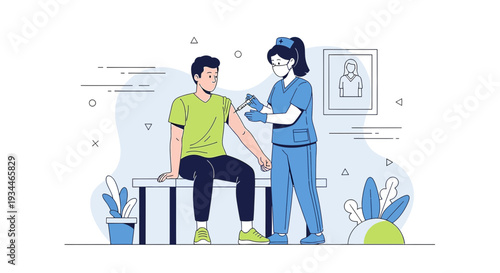 Nurse Administering Vaccine to Patient