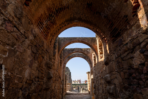 Konstfotografi Arched passageways in the Theatre of Merida, Badajoz, Extremadura, Spain, a UNES