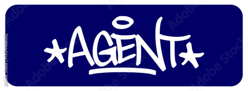 Agent Handwritten Graffiti Tag for Secret Agency and Service Branding.