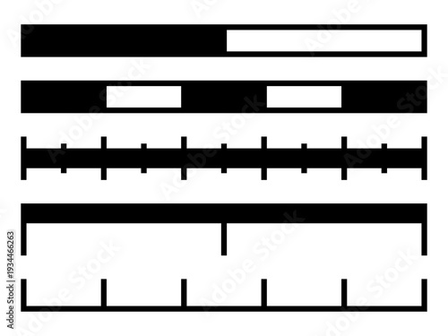 Black Map scale bars vector set