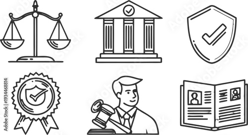 Legal Ethics and Professional Conduct Icons Vector.
Management icon collection. Vector illustrator.
Business and management line icons set.