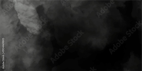 Abstract dark gray smoke cloud texture background.  Gray aquarelle painted realistic fog or mist smoky textured canvas design. Fog or smoke isolated transparent special effect. 
