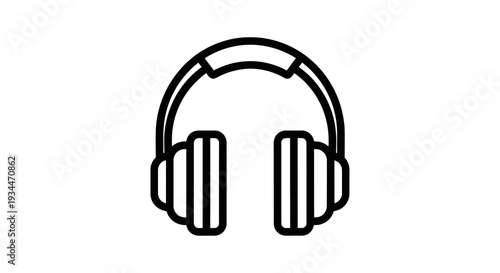 Headphones icon: A modern outline of headphones, representing audio, music, listening, or sound recording, perfect for digital media and technology.