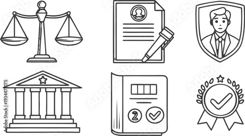 Legal Ethics and Professional Conduct Icons Vector.
Management icon collection. Vector illustrator.
Business and management line icons set.