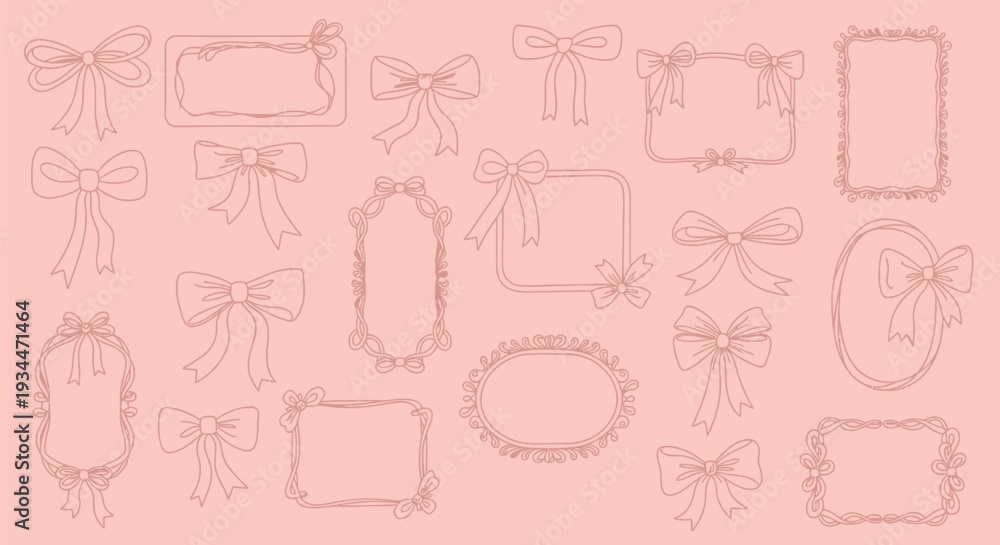 Fototapeta premium Hand drawn doodle frame background with simple line art and creative outline style