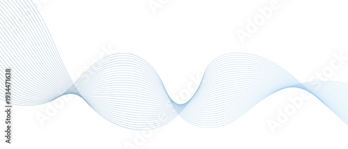 Abstract grey wave lines background with a flowing dynamic curve on a white backdrop. Undulate Grey Wave Swirl, frequency sound wave, twisted curve lines with blend effect. Vector illustration.