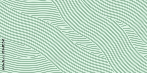 farm green banner, organic abstract background with fields. wavy green lines, natural organic products. ecology background. striped farmer green Pattern