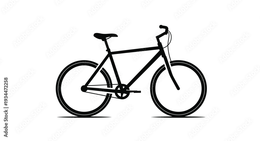 Obraz premium Black bicycle illustration with detailed components a striking silhouette high quality
